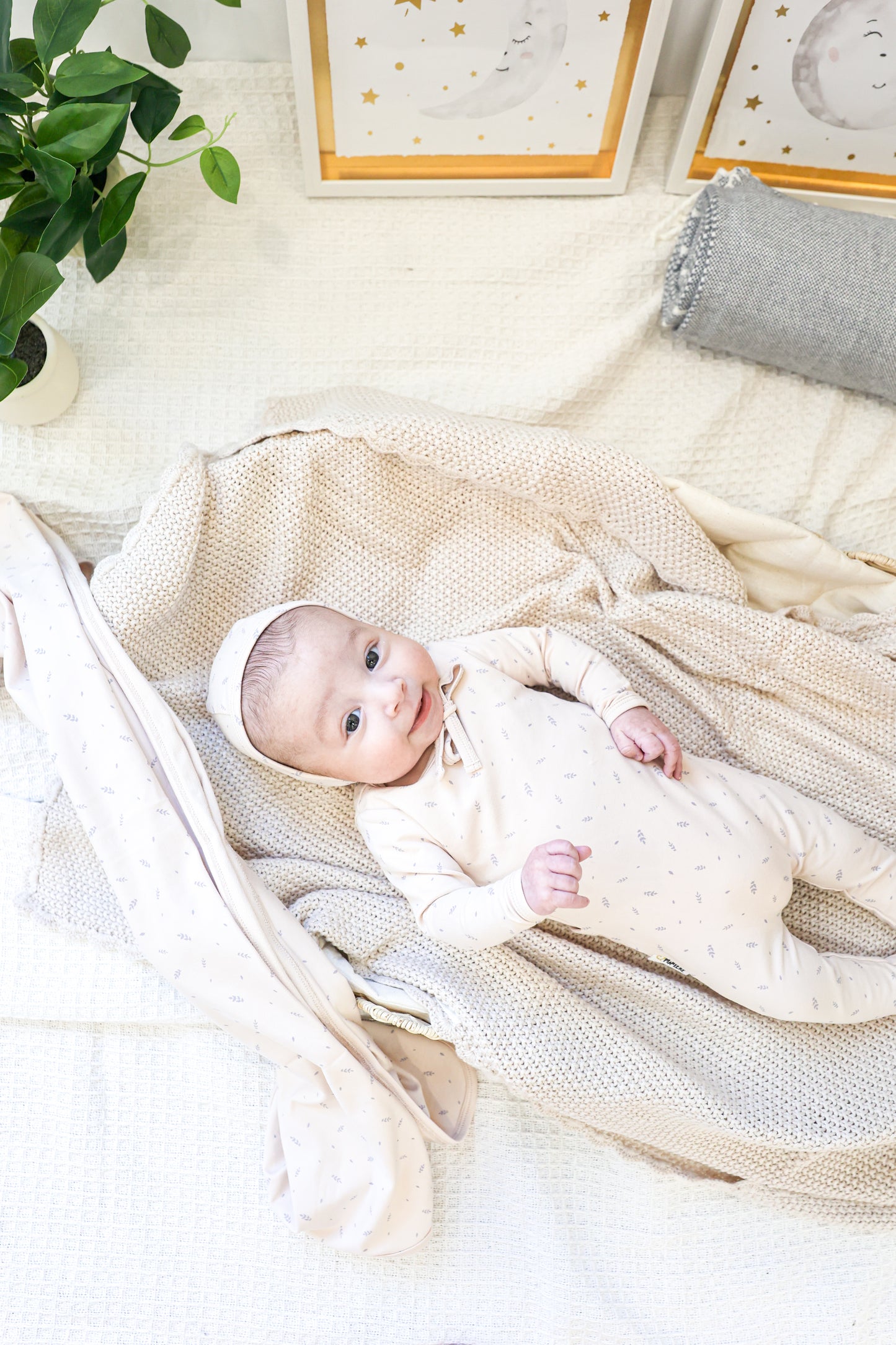 Elegant Leaves Footie & Bonnet