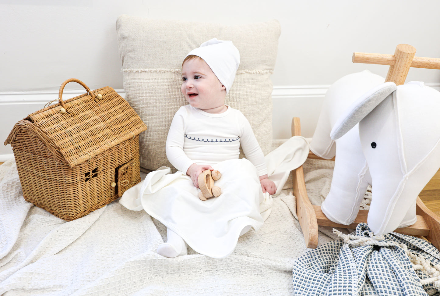 Embroidered Yoke Footie & Bonnet