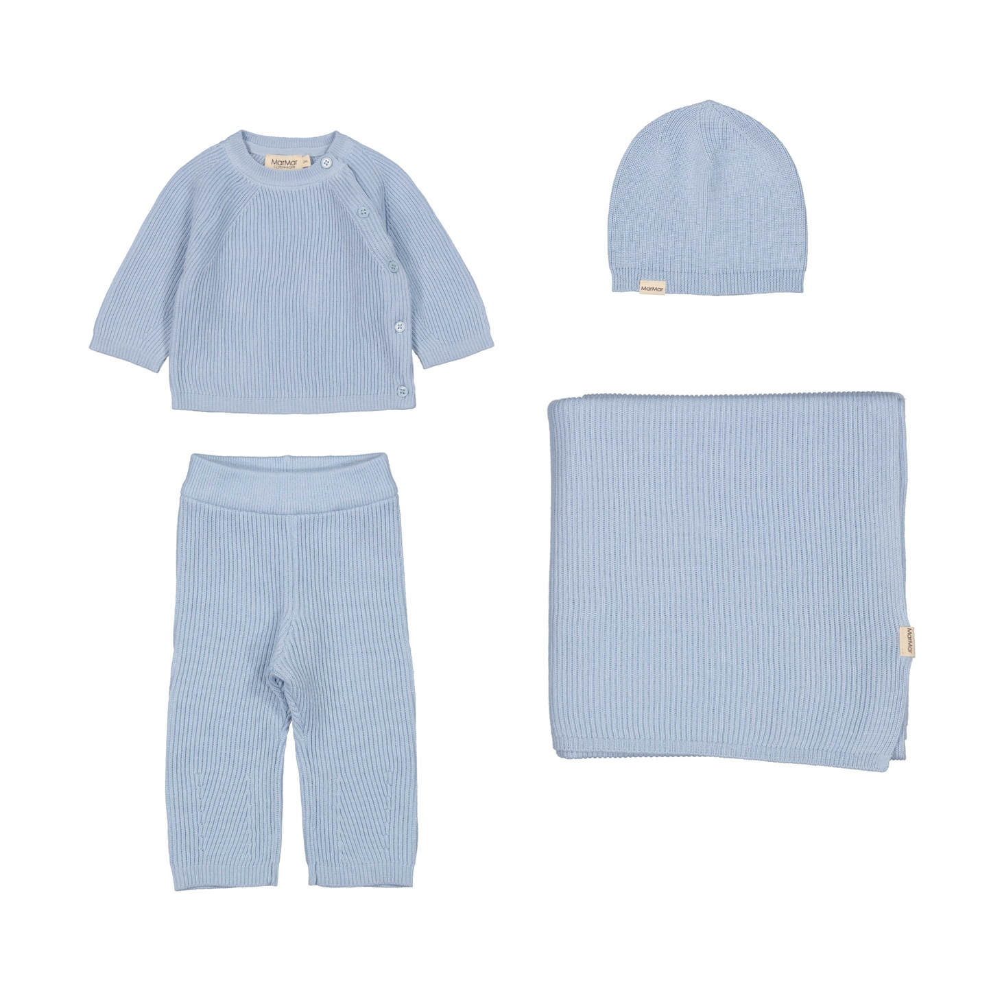 Clear Sky Blue Knit 4-Piece Set