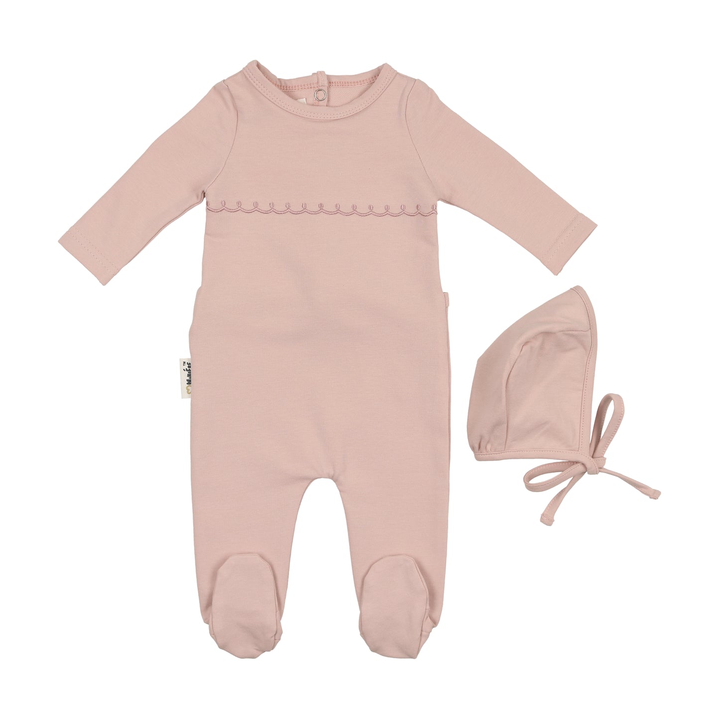 Embroidered Yoke Footie & Bonnet